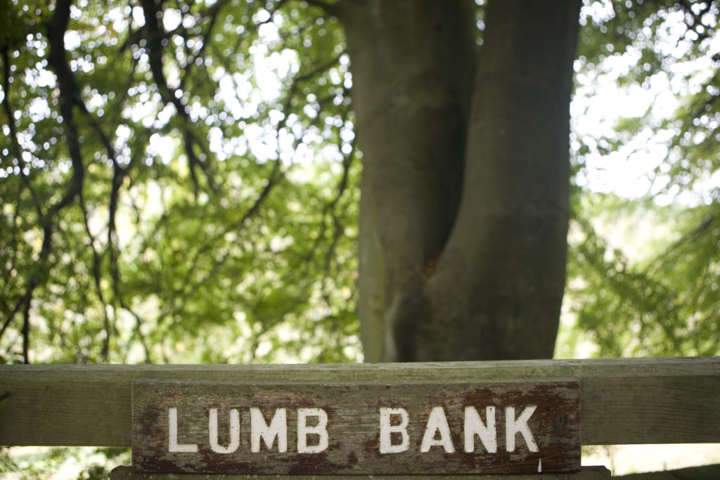 Lumb Bank sign on wooden gate