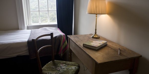 Book table and lamp