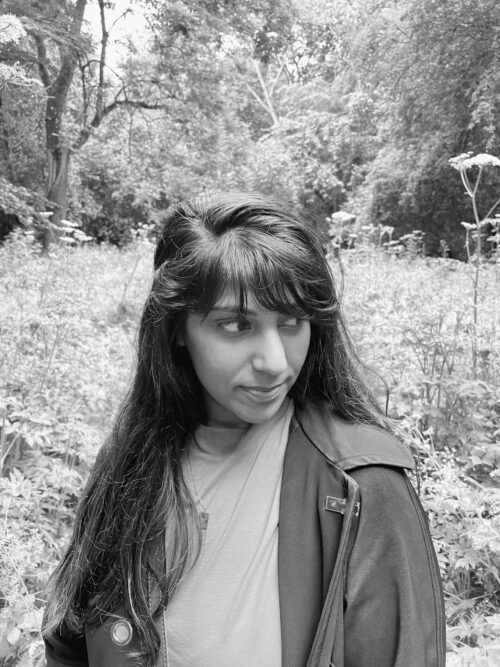 Black and white photo of Alycia Pirmohamed